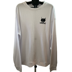 G59 100% Cotton White Long Sleeve Thermal Shirt with Small Black Logo, Size XL​